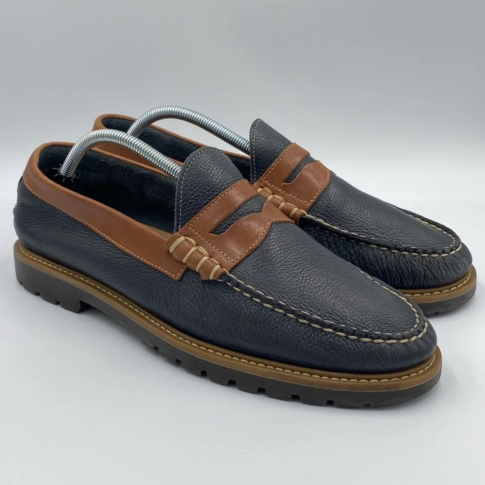 G.H. Bass Weejuns Bass Lenox Penny Loafers Men's 11.5M Navy Blue Leather Slip On